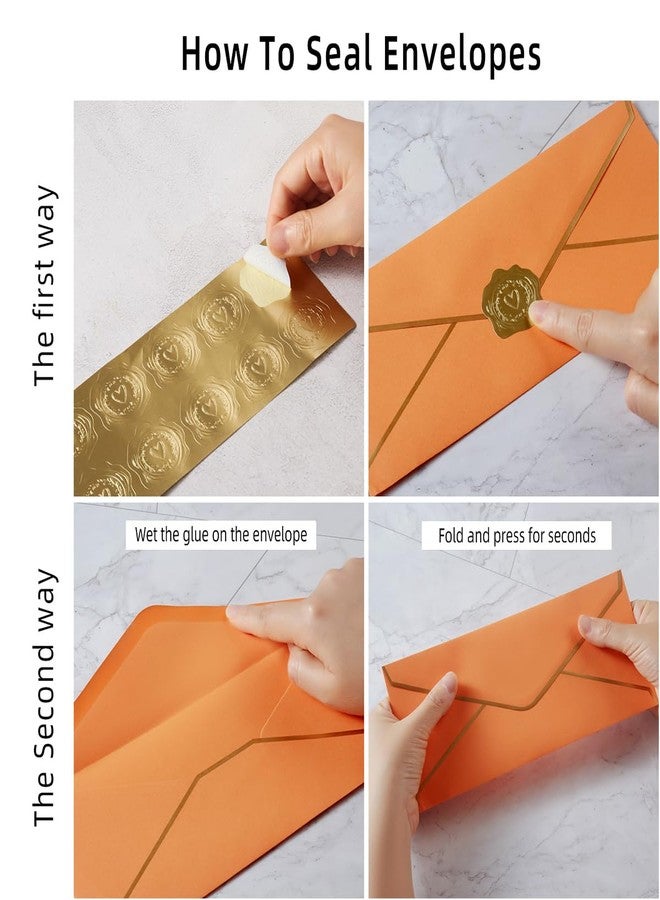 Topeen 100 Pack #10 Business Envelopes with Gold Border, Self Seal Standard Envelopes with Gold Stickers for Office, Checks, Letter Mailing, Invoices, 4 1/8 x 9 1/2 Inches (Black) - Image 3